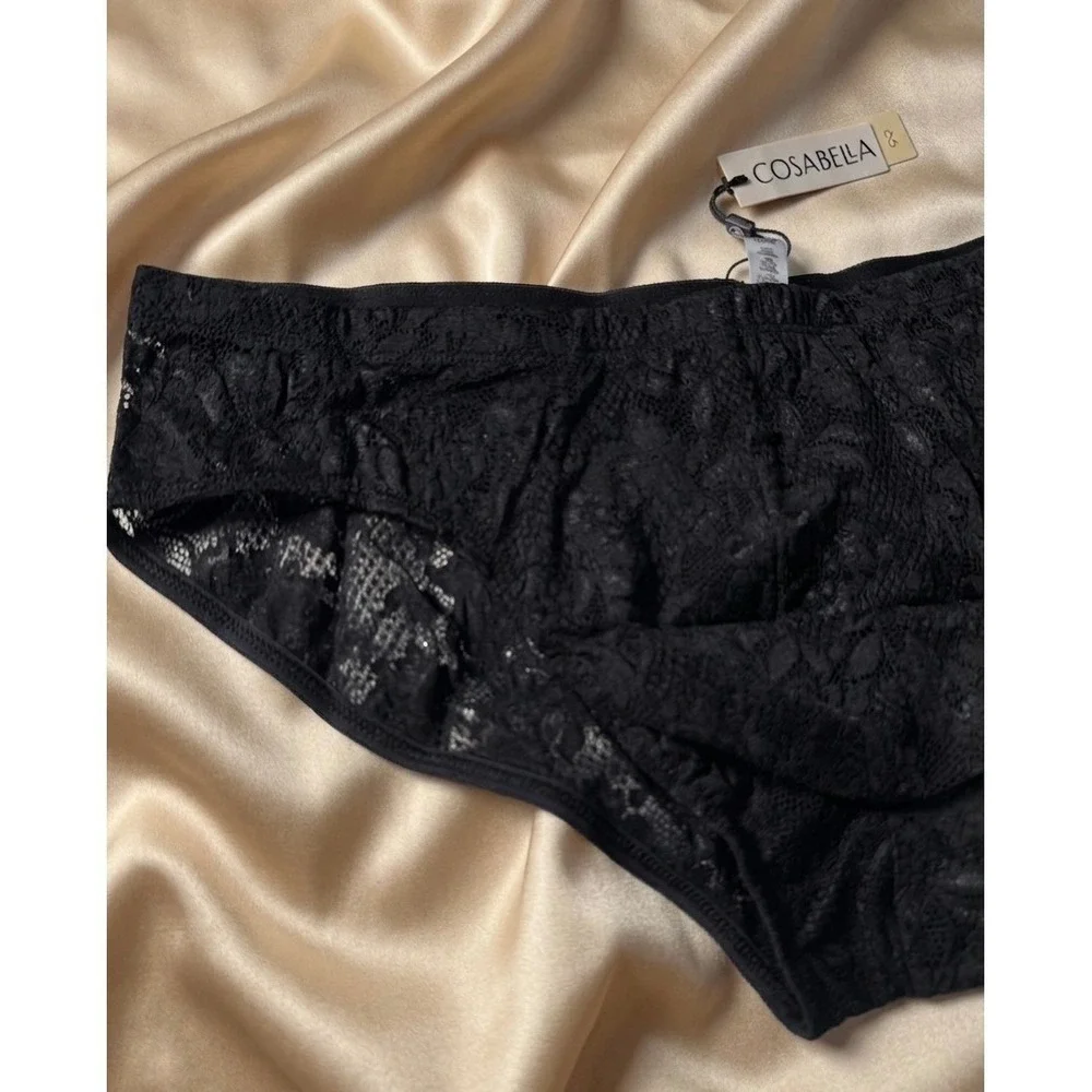 Cosabella Never Say Never Lace Micro Brief‎ Black Sheer Italian Lace Men's L